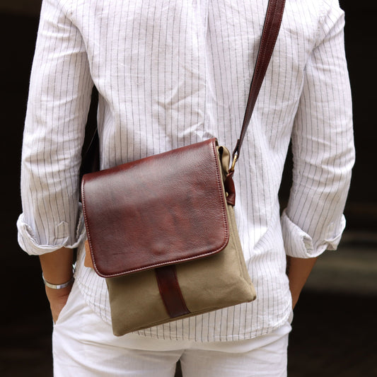 Mini Canvas & Leather Crossbody